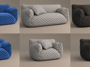 nuvola sofa 3 sizes 3D Модель