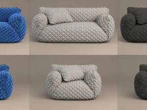 nuvola sofa 3 sizes 3D Model
