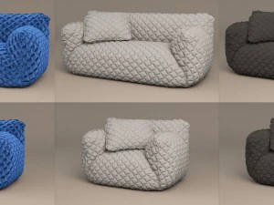 nuvola sofa 3 sizes 3D Model