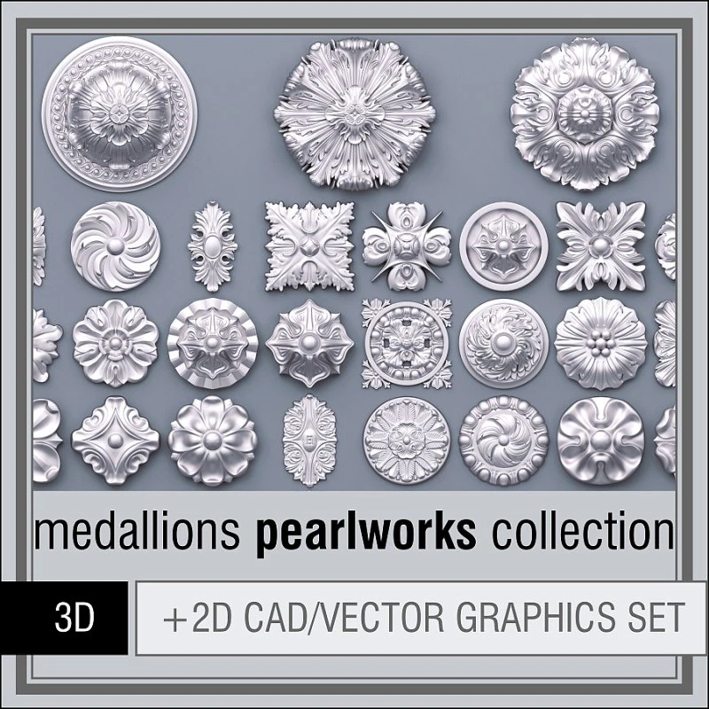 pearlworks medallions collection 3D Model .c4d .max .obj .3ds .fbx .stl .blend 