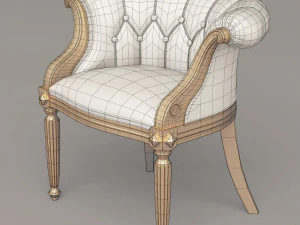 louis xv armchair and sofa 3D Model
