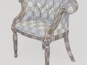 louis xv armchair and sofa 3D Model