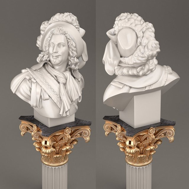 bust of an aristocrat 3D मॉडल .c4d .max .obj .3ds .fbx .stl .blend 