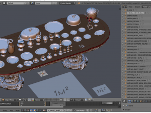 midpoly silver holloware service set 44 items 3D Модель