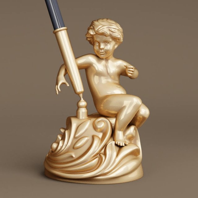 3d cherub pen holder model 3Dモデル .c4d .max .obj .3ds .fbx .stl .blend