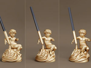 3d cherub pen holder model 3D Model