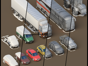 generic cars snow covered collection Modelo 3D