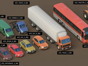 generic cars snow covered collection 3D Model