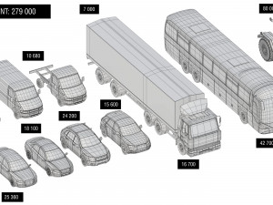 generic cars snow covered collection 3Dモデル