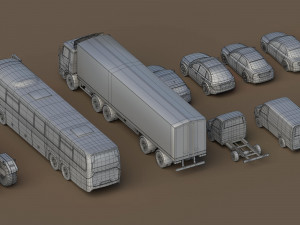 generic cars snow covered collection 3Dモデル