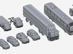 generic cars snow covered collection 3Dモデル
