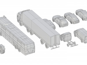 generic cars snow covered collection 3Dモデル