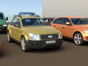 generic cars snow covered collection 3D Model