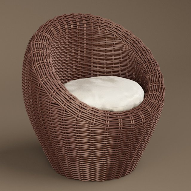 basket wicker chair 3Dモデル .c4d .max .obj .3ds .fbx .stl .blend 