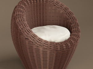 basket wicker chair Model 3D