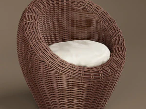 sedia in vimini cestino Modello 3D