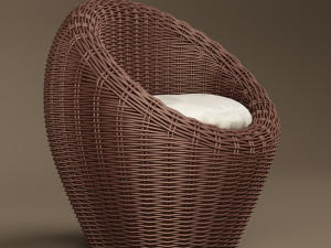 basket wicker chair 3Dモデル