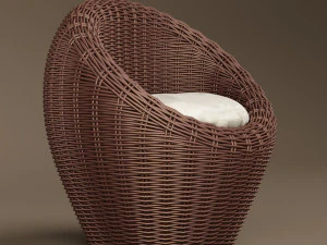 basket wicker chair 3D Model