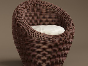 basket wicker chair 3Dモデル