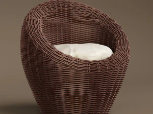 basket wicker chair 3D Model