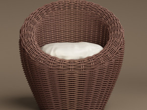 basket wicker chair 3Dモデル