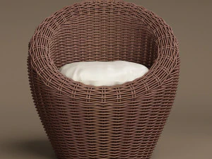 basket wicker chair 3D Model