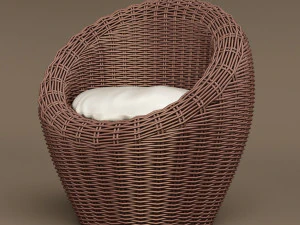 basket wicker chair 3D Model
