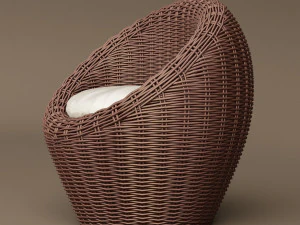 basket wicker chair 3D Model