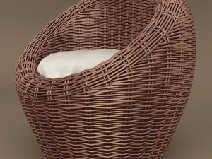 basket wicker chair 3D Model