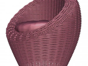 basket wicker chair 3D Model