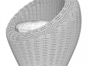basket wicker chair 3Dモデル