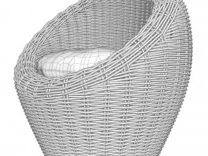 basket wicker chair 3D Model