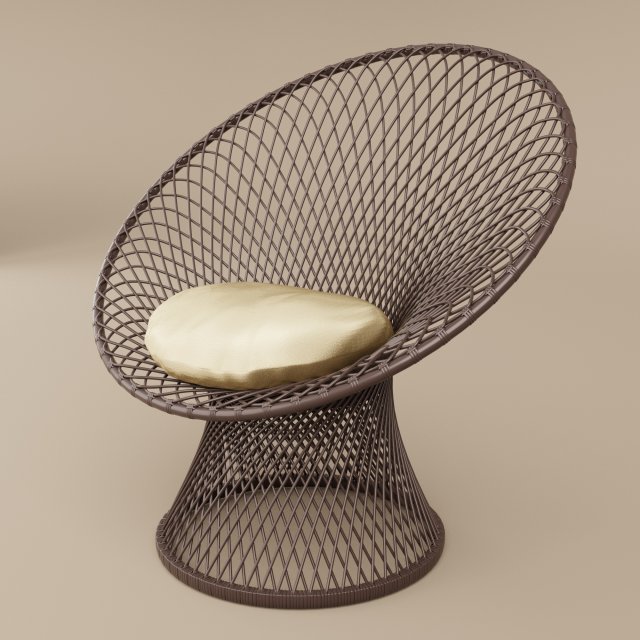 3d wicker peacock chair 1950s Model 3D .c4d .max .obj .3ds .fbx .stl .blend 