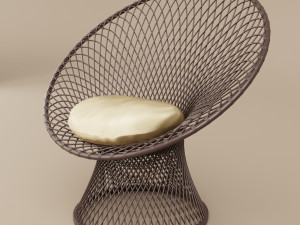3d wicker peacock chair 1950s 3D Model