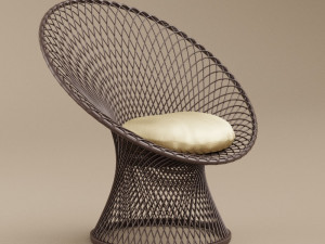 3d wicker peacock chair 1950s Model 3D