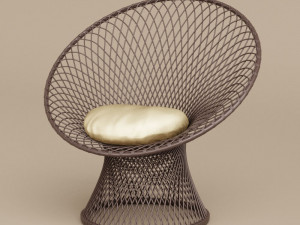 3d wicker peacock chair 1950s Model 3D