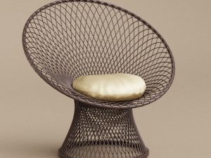 3d wicker peacock chair 1950s Model 3D