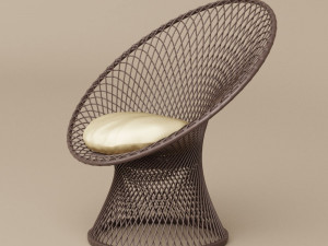 3d wicker peacock chair 1950s Model 3D