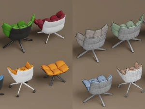 husk armchairs 3D Model