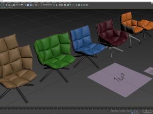 husk armchairs 3Dモデル