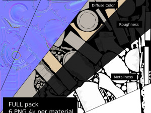 lowpoly silver holloware service set 44 items 3D Модель