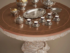 set servizio midpoly argento 9 articoli Modello 3D