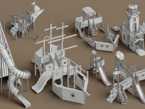 wieże reklamowe Model 3D