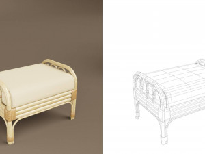 wicker chair set a Modèle 3D