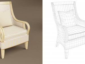 wicker chair set a Modèle 3D