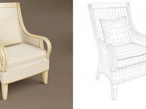 wicker chair set a 3D Model
