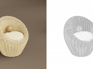 wicker chair set a Modèle 3D