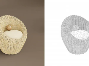 wicker chair set a 3D Model