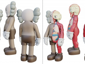 kaws flayed lowpoly pbr Modello 3D