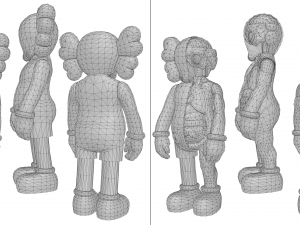 kaws flayed lowpoly pbr Modello 3D